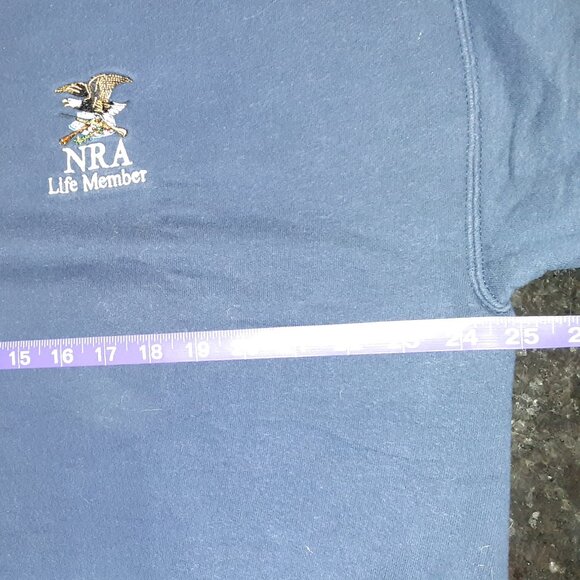 NRA Life Member Sweatshirt *Dark Blue * Eagle * Long Sleeve * Roomy Sz L (or XL) - Picture 6 of 10